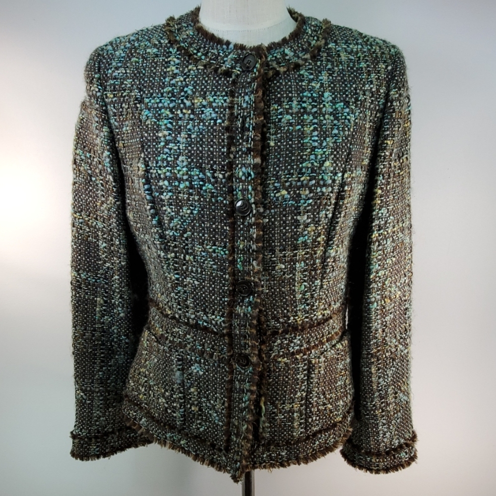 ECCOCI BEAUTIFUL TWEED JACKET SIZE 10